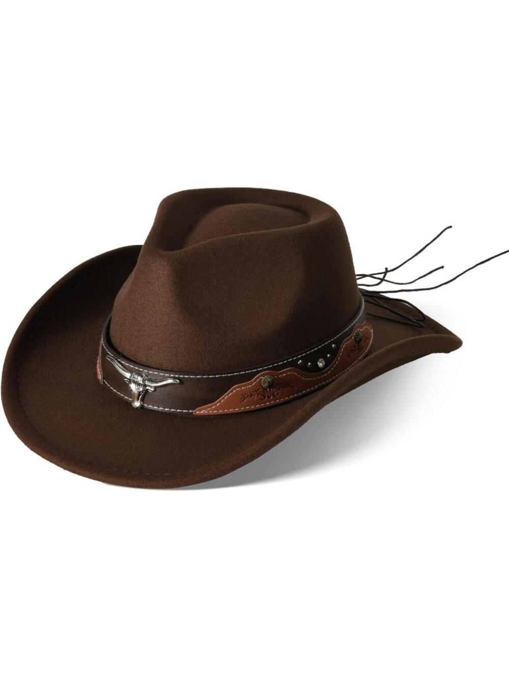 Women's Black 7 Western Cowgirl Hats Felt Fedora Hat Chapeau Halloween Costume